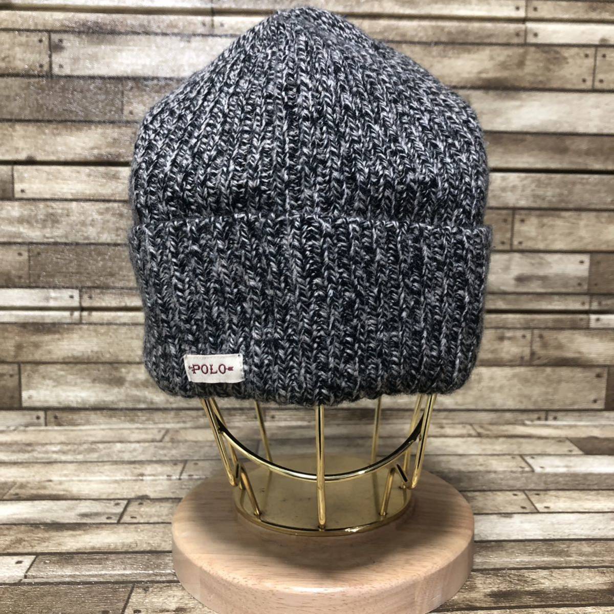 POLO RALPH LAUREN ポロ ラルフ ローレン/ニットキャップ/knit cap/ビーニーキャップ/beanie cap/gray/グレー/霜降りグレー/新品/_画像2