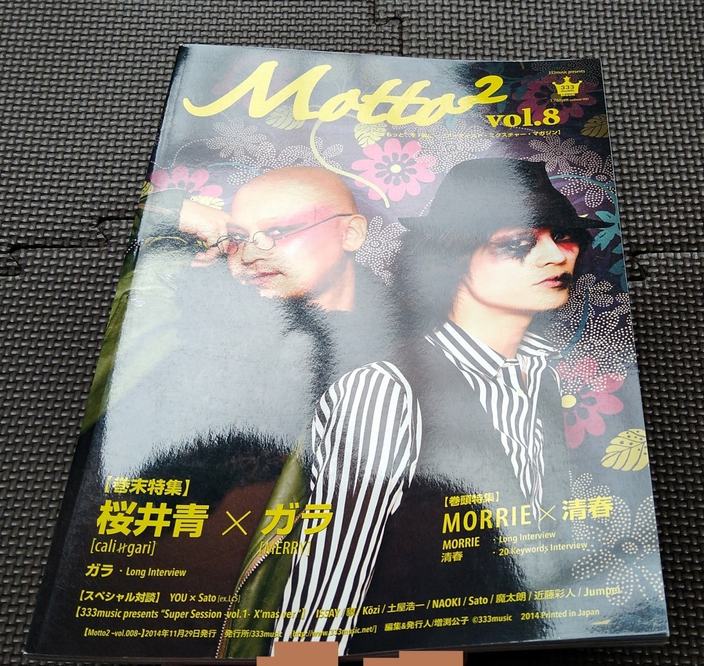 Motto2 vol.8 アーティスト・ミクスチャー・マガジン★MORRIE 清春 333music デッドエンド DEAD END sads cali≠gari MERRY 桜井青 008の画像3