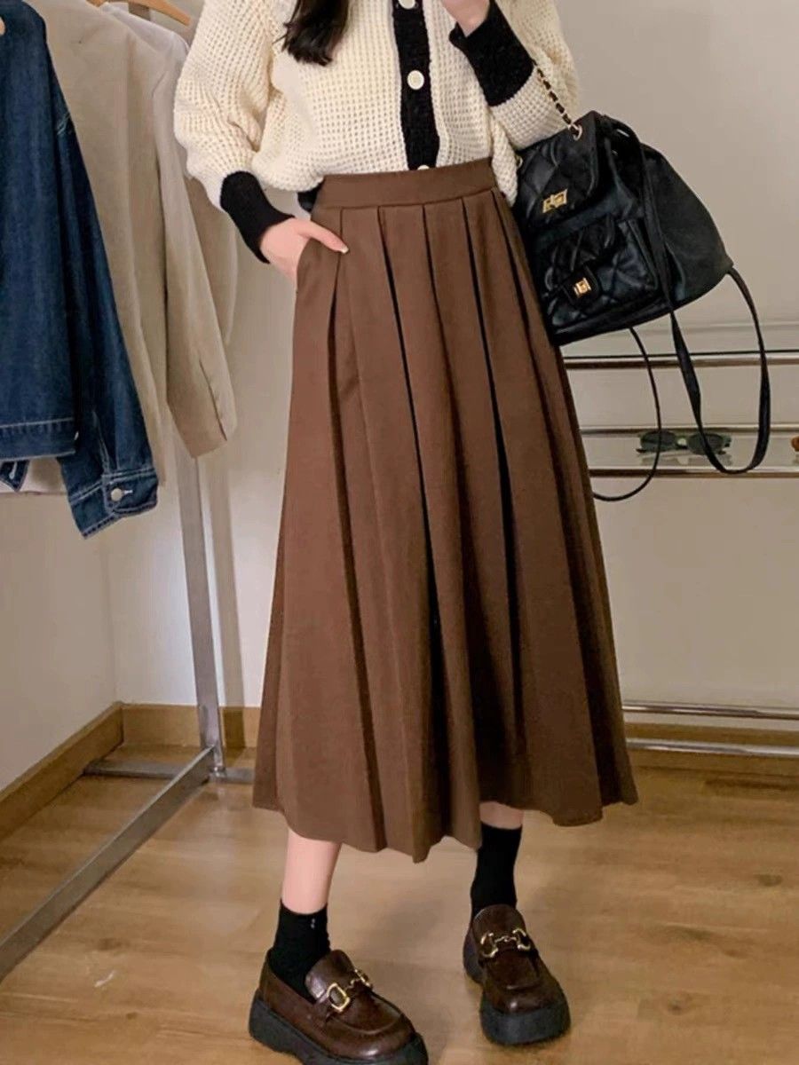 特価   レディース　ロングスカート　シンプル　組み合わせやすい　韓国式 秋冬