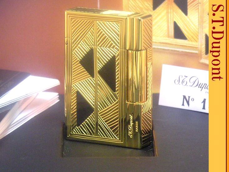 【現金特価】 ギャッツビー ライン2 彫金イエローゴールド 】S.T.Dupont 激レア 未使用品 【 ガスライター エステーデュポン喫煙具 限定アフリカ◆煙草! デュポン