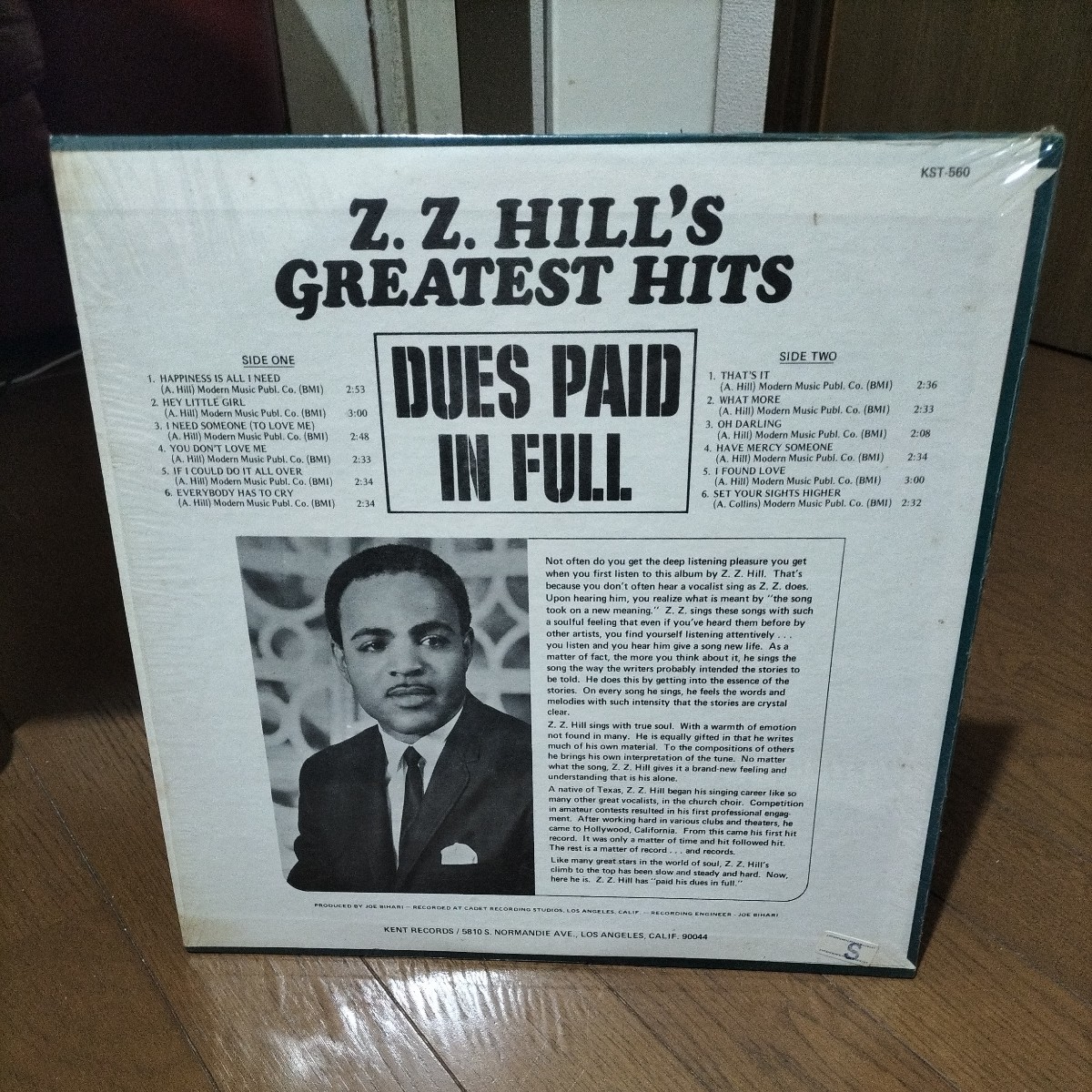 ソウル輸入盤中古レコード　ZZ Hill Dues Paid in full Soul　 Kent盤_画像2