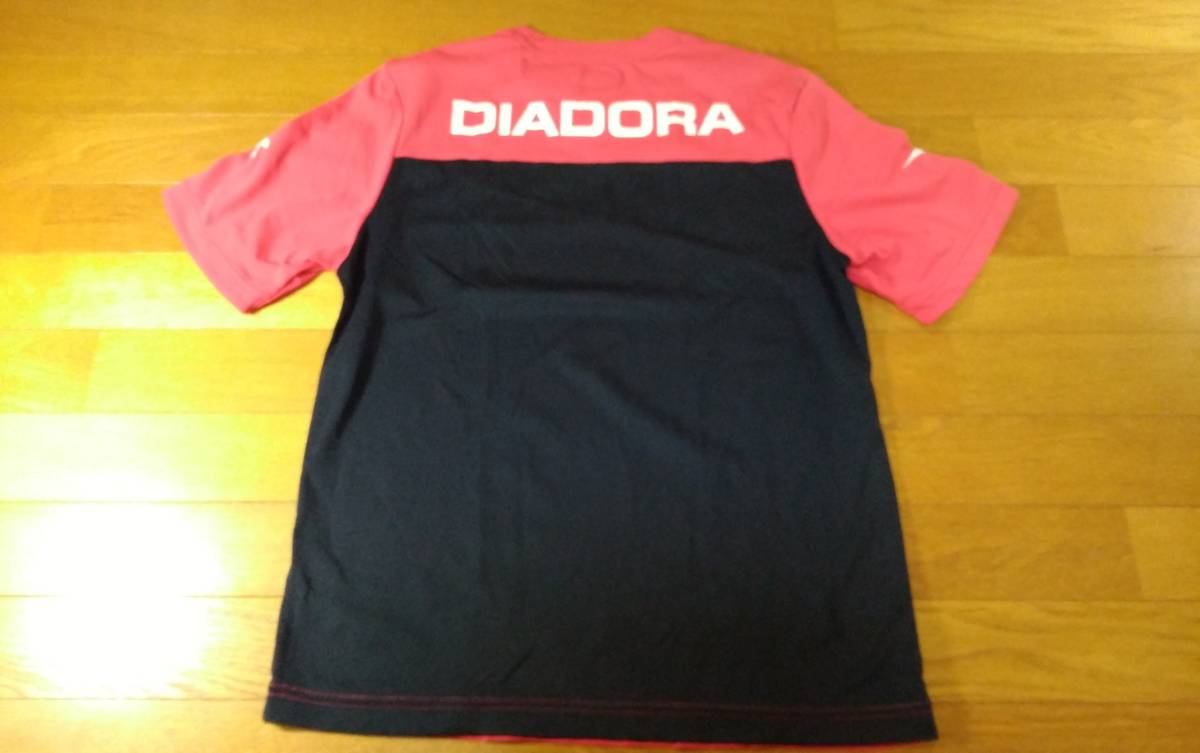 DIADORA ディアドラ プラシャツ SIZE:M 赤系 ピンク系 黒 送料215円～_画像2