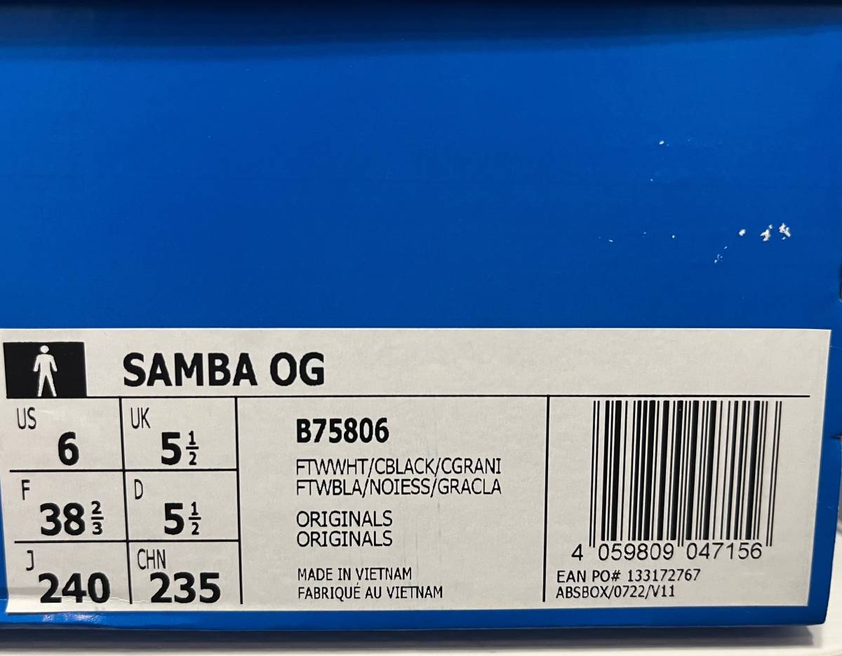 【新品】24cm adidas SAMBA OG アディダス サンバ ホワイト B75806_画像5