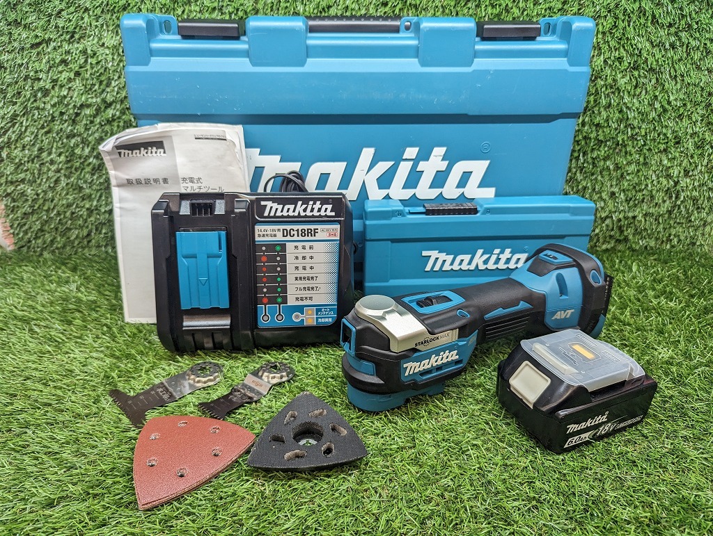 中古品 makita マキタ 18V 充電式マルチツール 6.0Ahバッテリー + 充電器 TM52DRG_画像1