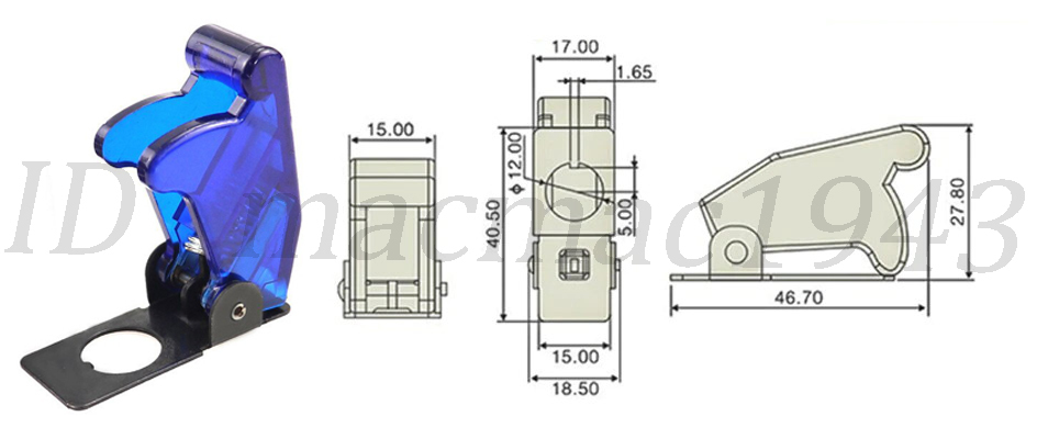 ■即決 ミサイルスイッチ 送料120円~ トグル スイッチ クリアーブルー ブルーLED ON/OFF 12v 20A 誤作動防止 スイッチカバー 汎用 DIY 7_画像4