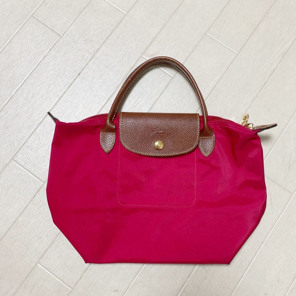 3798☆ LONGCHAMP ロンシャン バック2点セット ハンドバック トートバッグ プリアージュ ブラック レッド_画像6