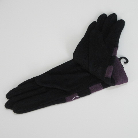 レディース手袋/ヴィヴィアンウエストウッド手袋 ボーダー ハート日本製/黒【Vivienne Westwood】_画像3