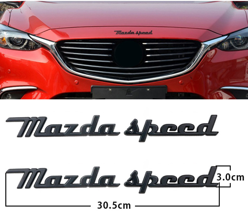 【送料込み】MAZDASPEED (マツダスピード) 3D ブラック メタル レトロ エンブレム A ステッカー マツダ CX3 CX5 CX8 RX7 アクセラ デミオ_画像2
