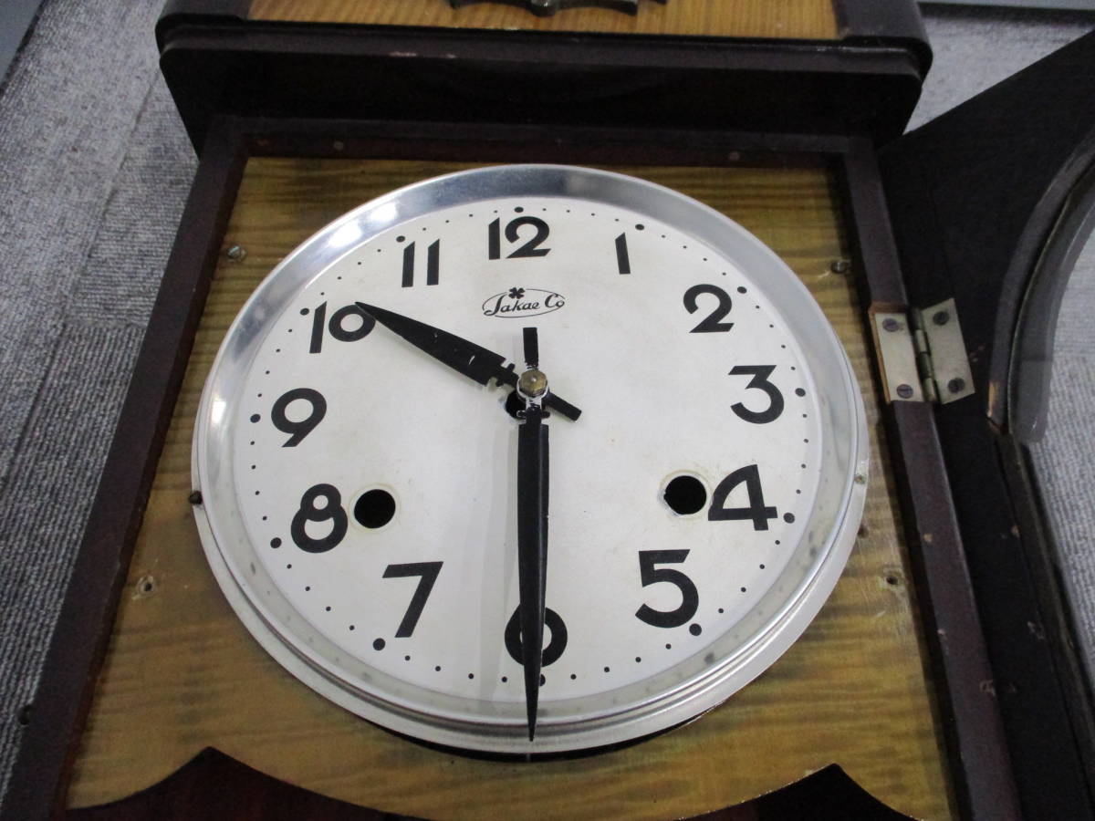 む423・棚37　ジャンク品　振り子時計　Sakae Co.　品番不明　ゼンマイ式　掛け時計　柱時計　アナログ時計　昭和レトロ_画像5