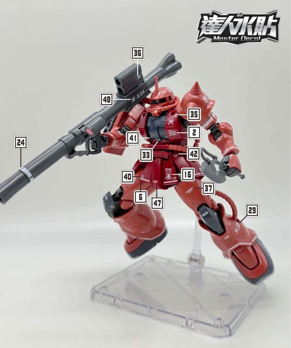 HG THE ORIGIN シャア専用ザクII用水転写式デカール　他社製　ガンダム　ガンプラ　プラモデル