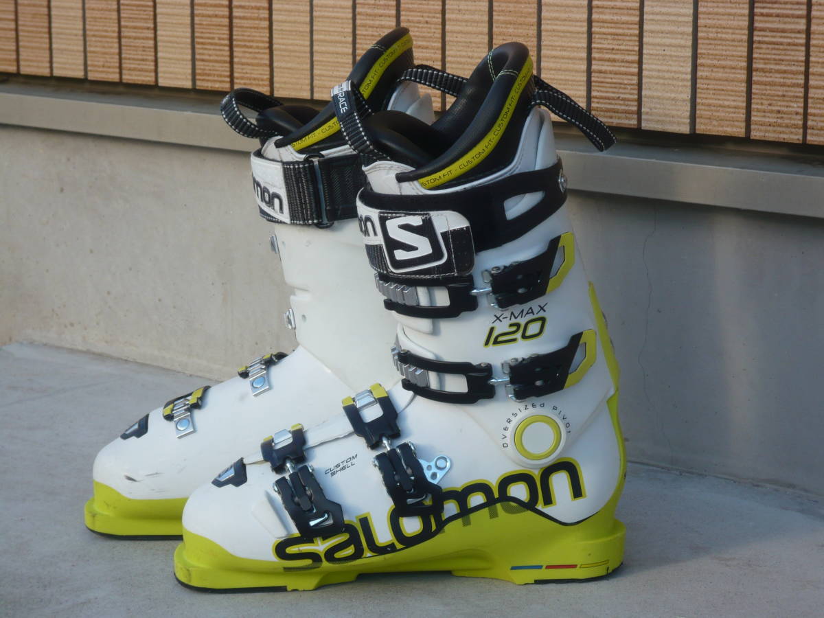 3**** быстрое решение!SALOMON/ Salomon лыжи ботинки X-MAX120 белый / желтый 27.0cm/27.5cm 315mm