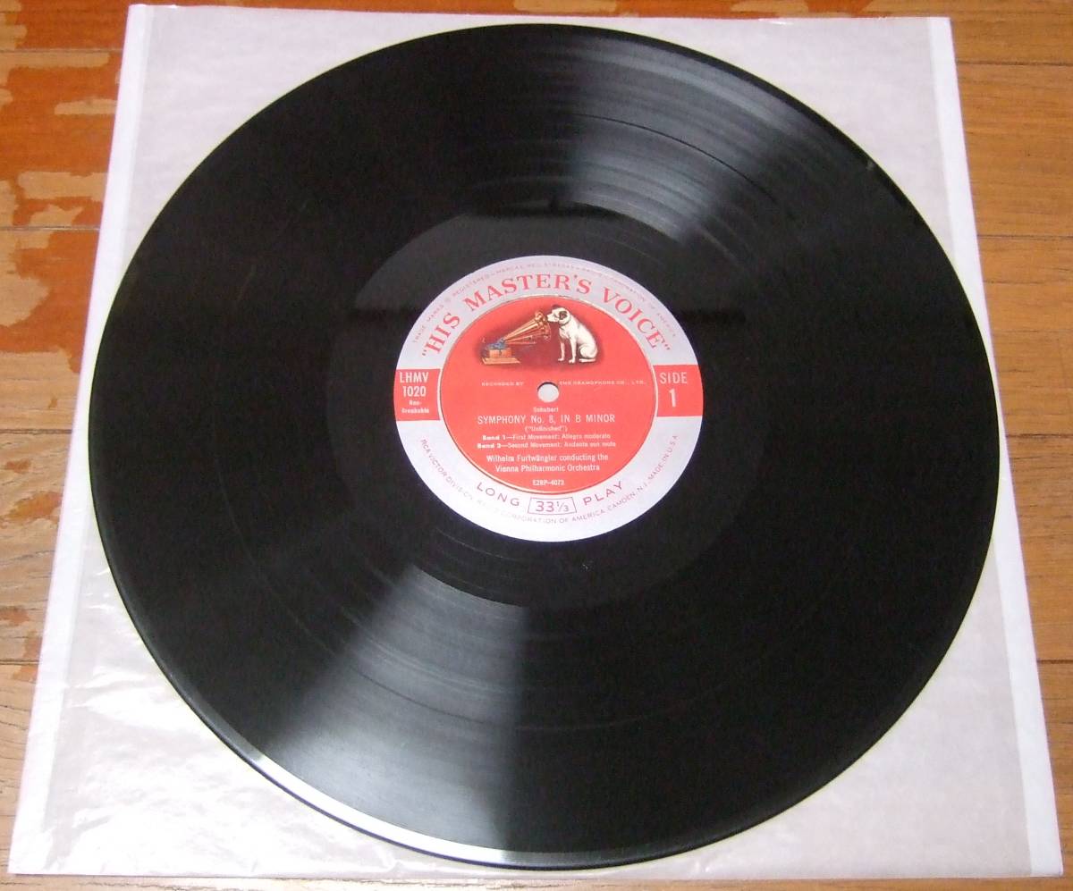LP フルトヴェングラー シューベルト:交響曲第８番「未完成」ほか 米HMV盤 LHMV-1020 重量盤 フラット盤の画像3