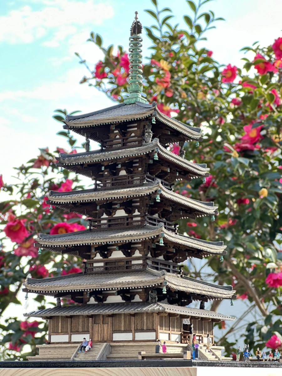 超激安 - Yahoo!オークション 工房徳川製 木製 法隆寺五重塔 1/100 建築物