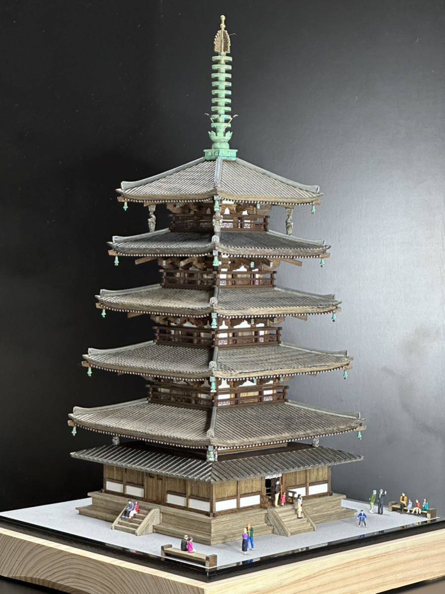 注目の Yahoo!オークション 木製 法隆寺五重塔 1/100 工房徳川製 - 建築物