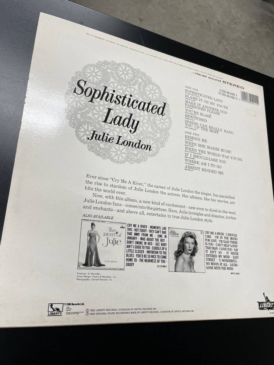 ジュリー・ロンドン／JULIE LONDON【SOPHISTICATED LADY】LP／UK美盤の画像2