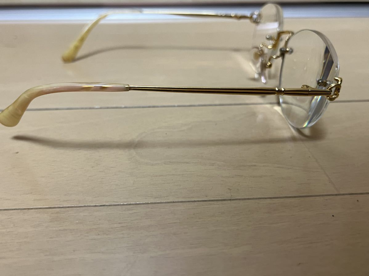 1000円スタート 眼鏡 K18 18金 メーカー名記載あり度入り眼鏡 総重量約34.2g _画像5