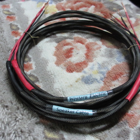 #WE【音抜け抜群 Western Electric Speaker Cable 1M左右ペア】1940~50年代 単線20awg X ３本仕様　※安価ですがバナナプラグサービス