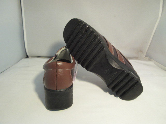 23,5cm レディースウォーキングシューズ カジュアル靴 GOL-708S-1 エアー入り スリッポン式 EEE幅 BR/DBR色 チョット高めの5,5cm　_画像2