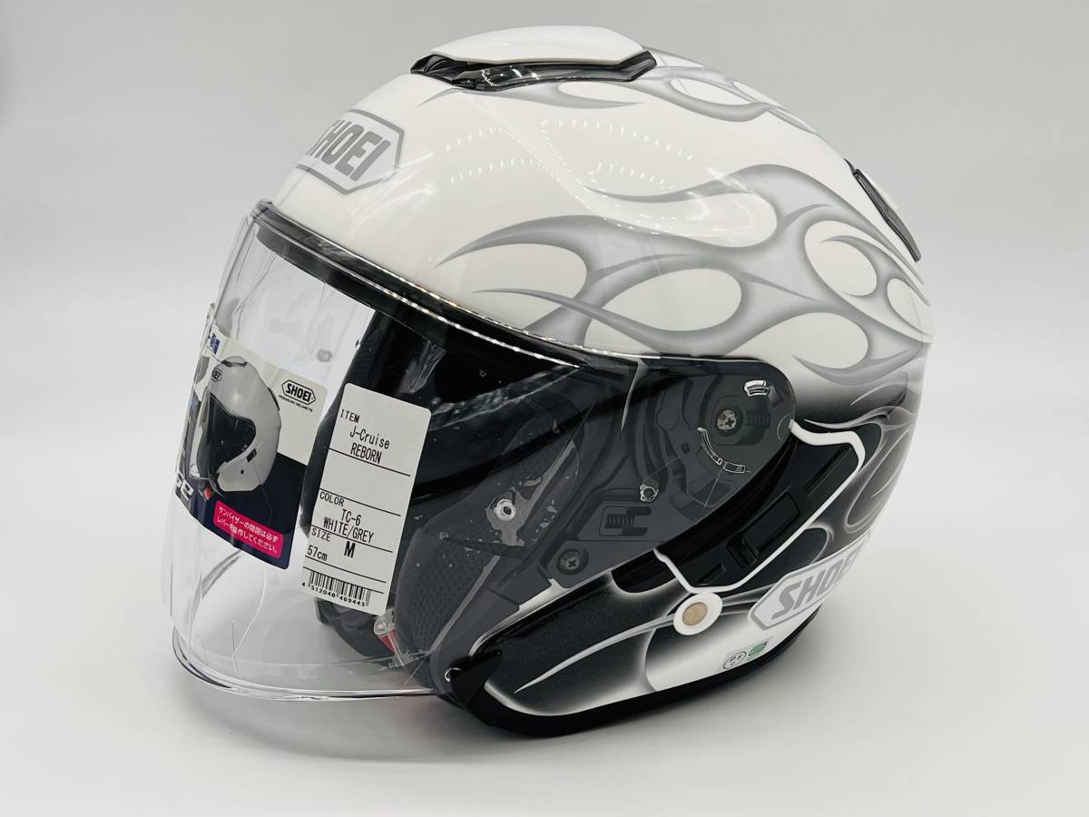 SHOEI ショウエイ J-Cruise REBORN ジェイ-クルーズ リボーン J-CRUISE WHITE/GREY ジェットヘルメット Mサイズ_画像4