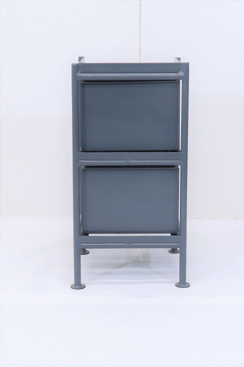 [ free shipping ] in dust real iron chest 2 cup drawer gray / cabinet sideboard do lower box furniture multi rack 