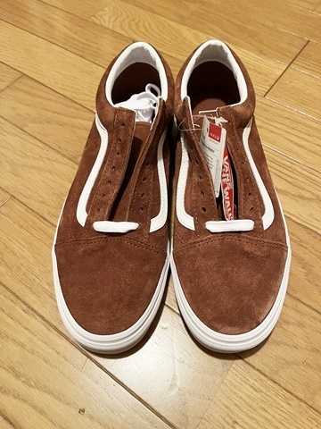 未使用品 バンズ VANS オールドスクール OLD SKOOL オール ピッグ スウェード Pig Suede 撥水加工 レザー 本革 ブラウン 茶色 10.5 28.5cm_画像3