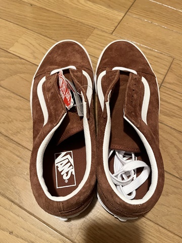 未使用品 バンズ VANS オールドスクール OLD SKOOL オール ピッグ スウェード Pig Suede 撥水加工 レザー 本革 ブラウン 茶色 10.5 28.5cm_画像5