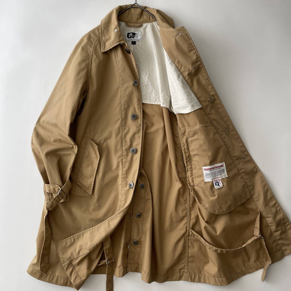 ENGINEERED GARMENTS -Riding Coat- size/1 (ka) 春夏 エンジニアードガーメンツ ライディング コート スプリング アウター ベージュ_画像3