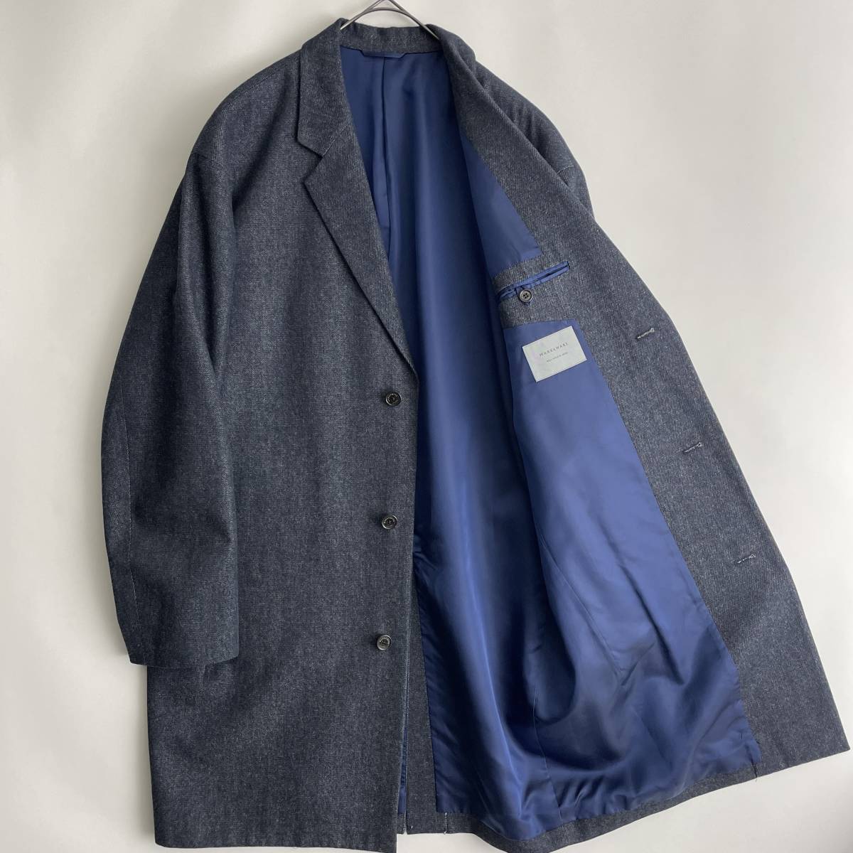 [ ultimate beautiful goods ]MARKAWARE -MINIMALIST COAT- size/3 (tb)ma-ka wear Mini ma list coat Denim wool Cesta - wool jacket 