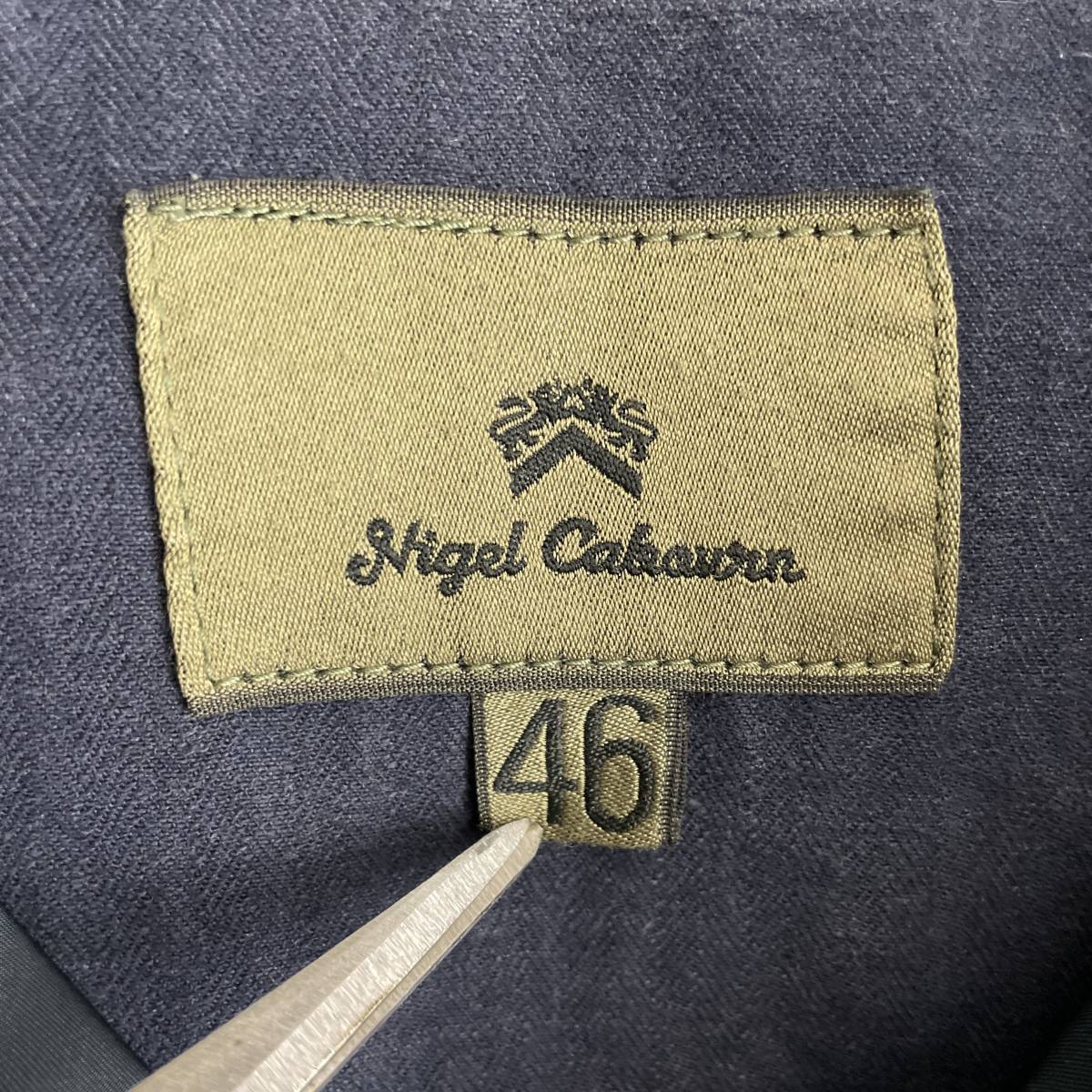 Nigel Cabourn size/46 (q) ナイジェルケーボン フーデッドジャケット ブルゾン パーカー フーディ 切替デザイン ネイビー 紺 jacket_画像9