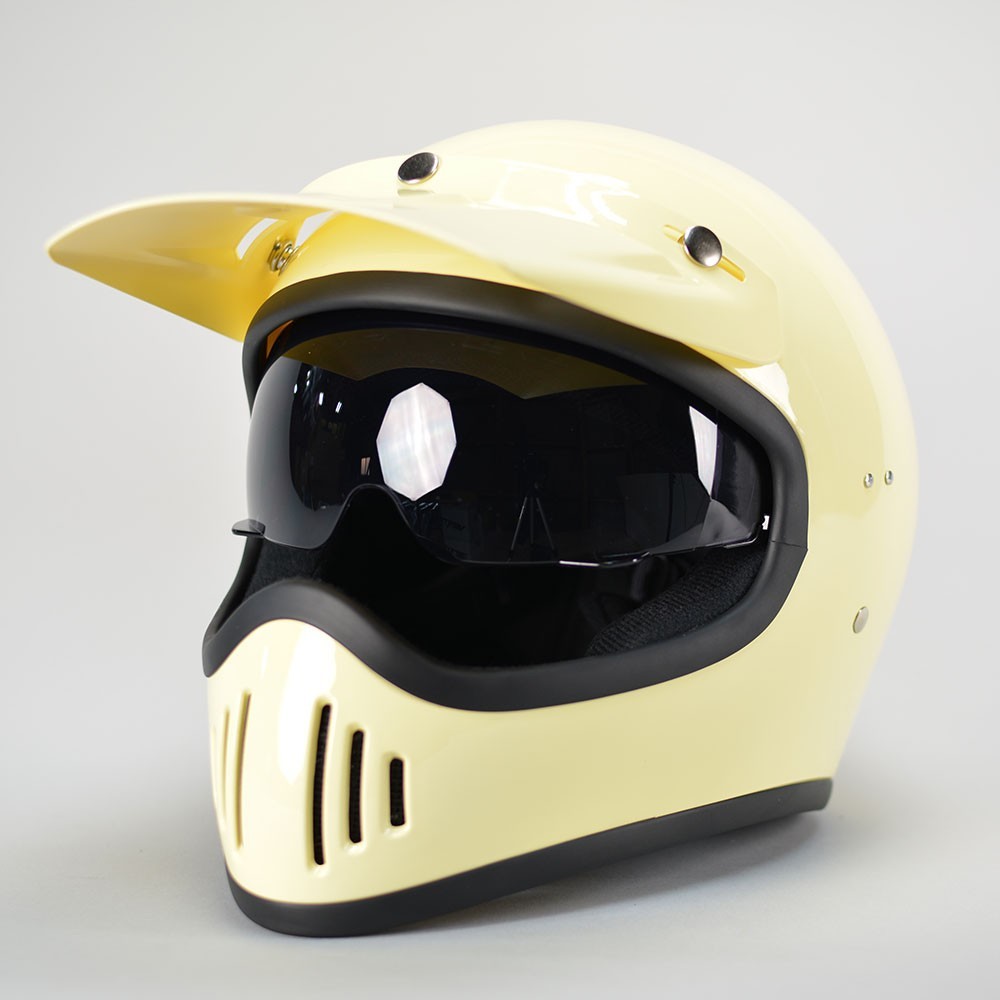 GT503 ビンテージ ヘルメット オフロード 族ヘル フルフェイス GT-503 ノスタルジック ヘルメット アイボリー_画像5