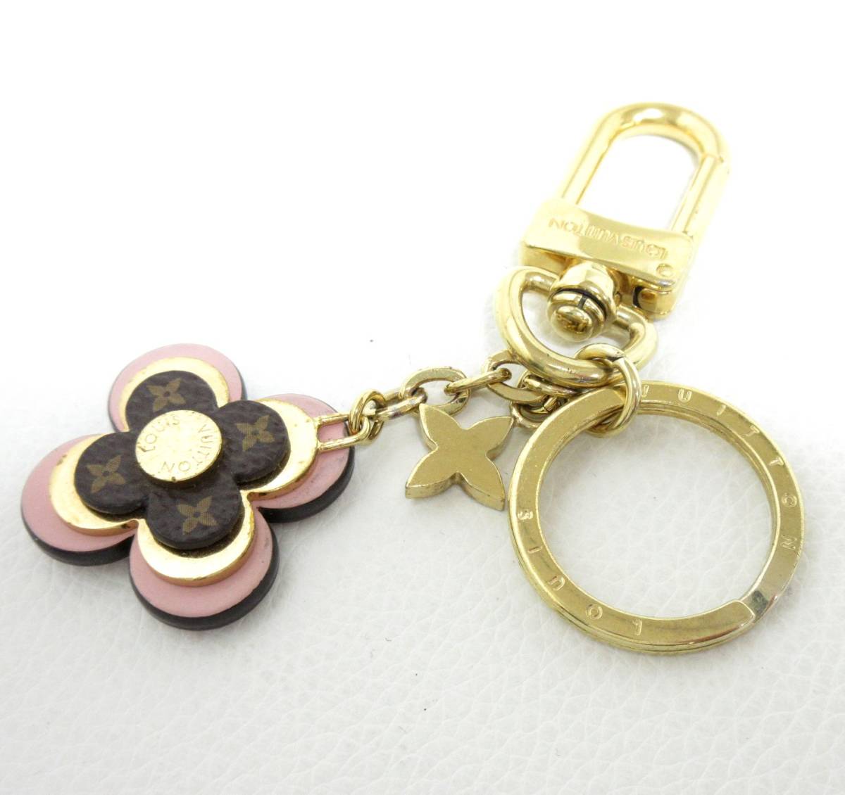 12193*[SALE]LOUIS VUITTON Louis Vuitton M63085 blue ming flower back charm / key holder MADE IN ITALY used USED