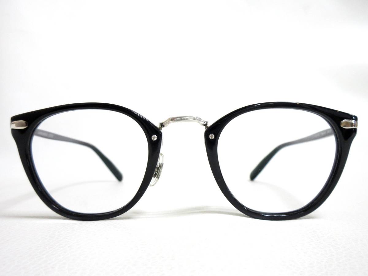 12358◆OLIVER PEOPLES オリバーピープルズ Peppard BK/S 46□24-145 MADE IN JAPAN 中古 USED