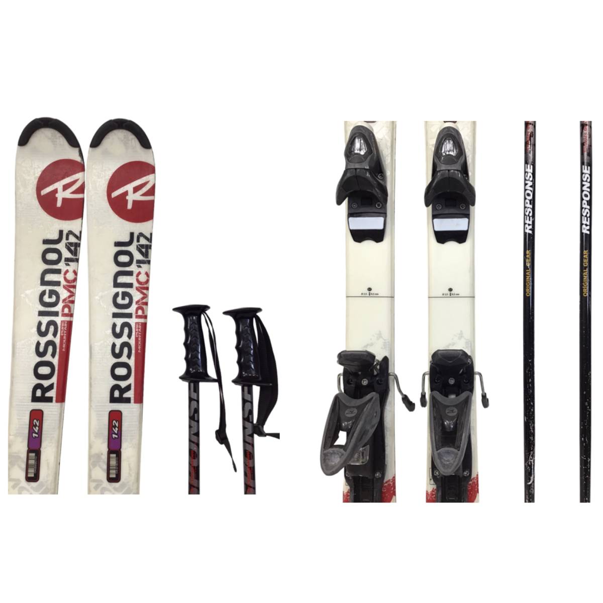 24R030 S ROSSIGNOL ロシニョール スキー PURE MOUNTAIN PMC142・ポール実寸112.5㎝・ケース セット 中古品_画像3