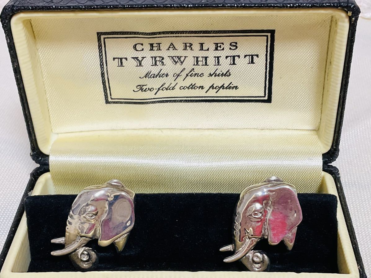 【USED】☆CHARLES TYRWHITT チャールズ ティアウイット シルバー ヴィンテージ？カフス エレファント エディンバラ 英国 イギリス レア？