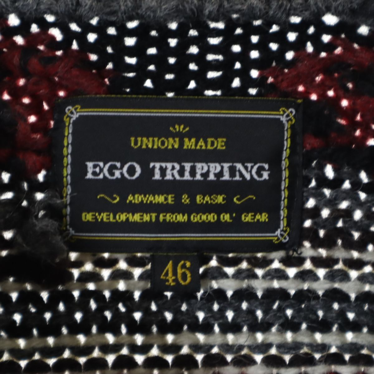 エゴトリッピング 総柄 長袖 ショールカラー ウール ニット カーディガン 46 EGO TRIPPING メンズ 240127_画像7