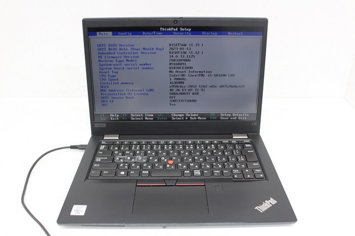 現状 ThinkPad L13 Gen1 第10世代 Core i5 10310U /16GB/13.3インチ/Wi-Fi/USB3.0/Type-C/HDMI端子/Win10モデル☆_画像1