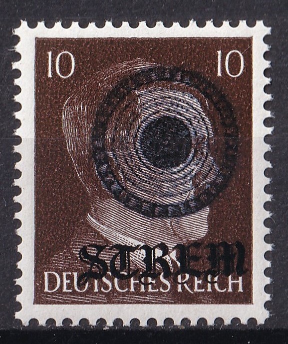 ドイツ第三帝国占領地 普通ヒトラー(STREM)加刷切手 10pf_画像1