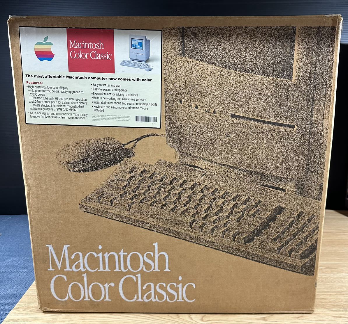 ［K-042］Apple Macintosh Color Classic M1628 J/A 本体 キーボード・マウス・箱付 アップル マッキントッシュ マック カラクラ 現状品_画像8
