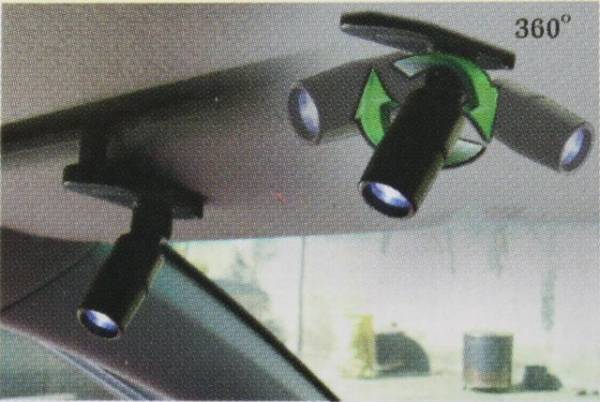カーインテリアランプLEDサンバイザーに装着360度回転可能 ルームランプ 車内 カー用品 アクセサリー 便利グッズ 懐中電灯 トヨタ ホンダ_画像1
