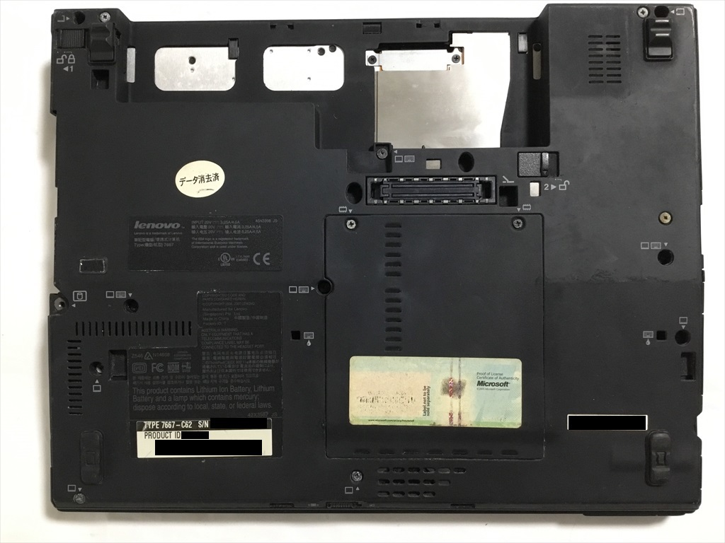 ジャンク ThinkPad X61s Core 2 Duo L7500 1.6GHz 部品取り用 HDDなし 1GB IBM Lenovo_画像8