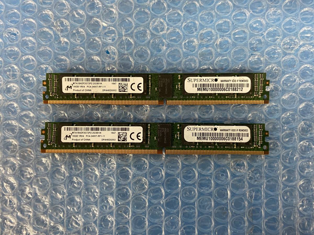 [CK20563] Micron 16GB 1RX4 PC4-2400T-RF1-11 メモリ 2枚セット 動作保証_画像1