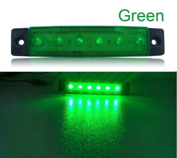 LED サイドマーカー ランプ 緑 グリーン 24V トラック デイライト ドレスアップ 角型 車幅灯 路肩灯 車高灯 10個セット 送料無料 Lf5_画像5