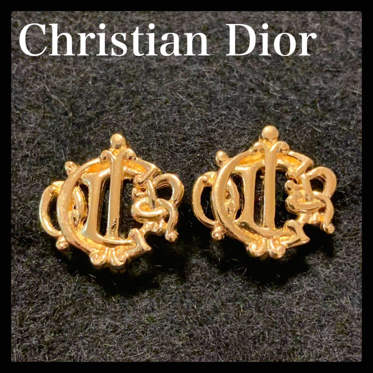 Christian Dior ディオール イヤリング エンブレム ヴィンテージ_画像1