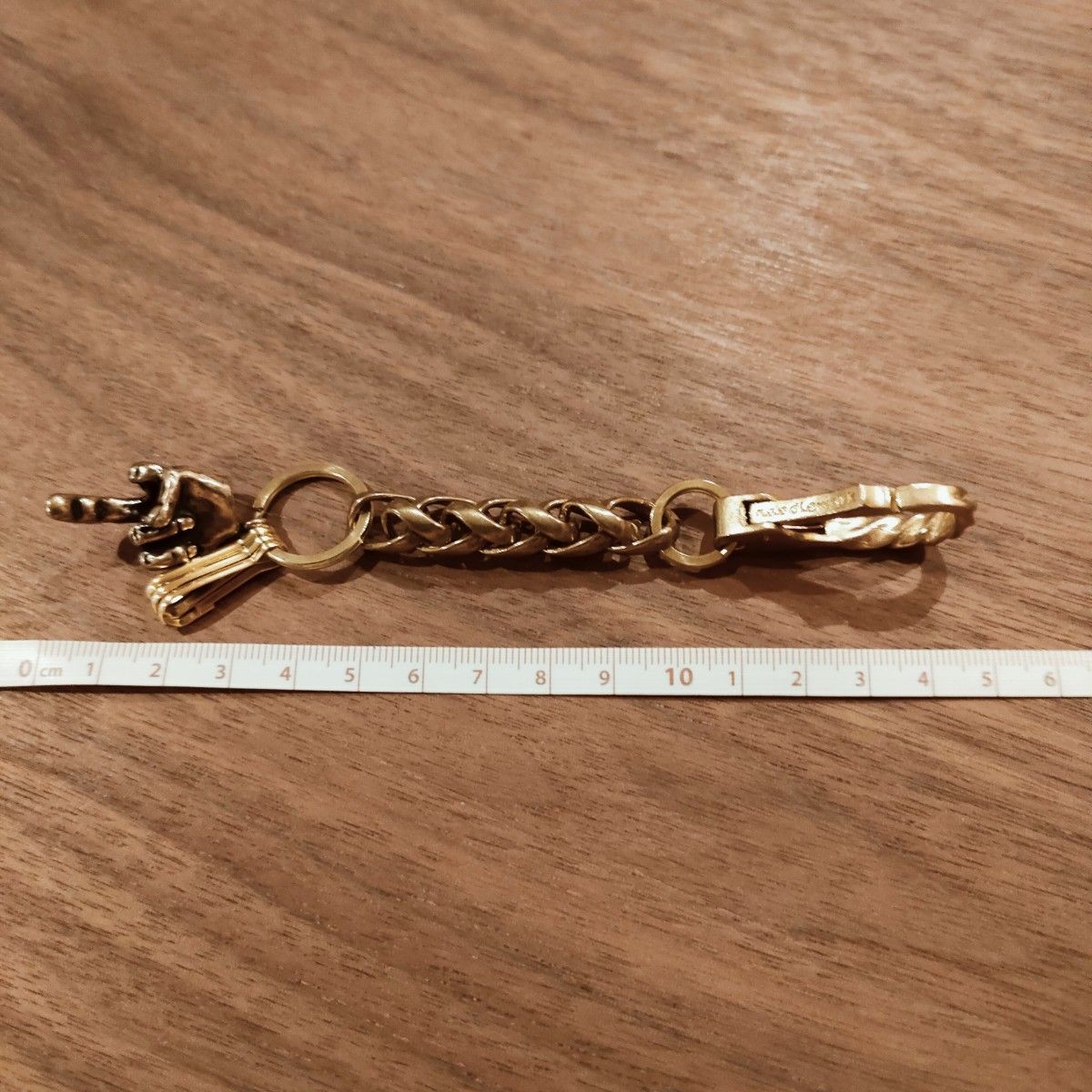 Brass Fuck keychain needlework 真鍮製 キーチェーン キーリング 15cm  ウォレットチェーン　