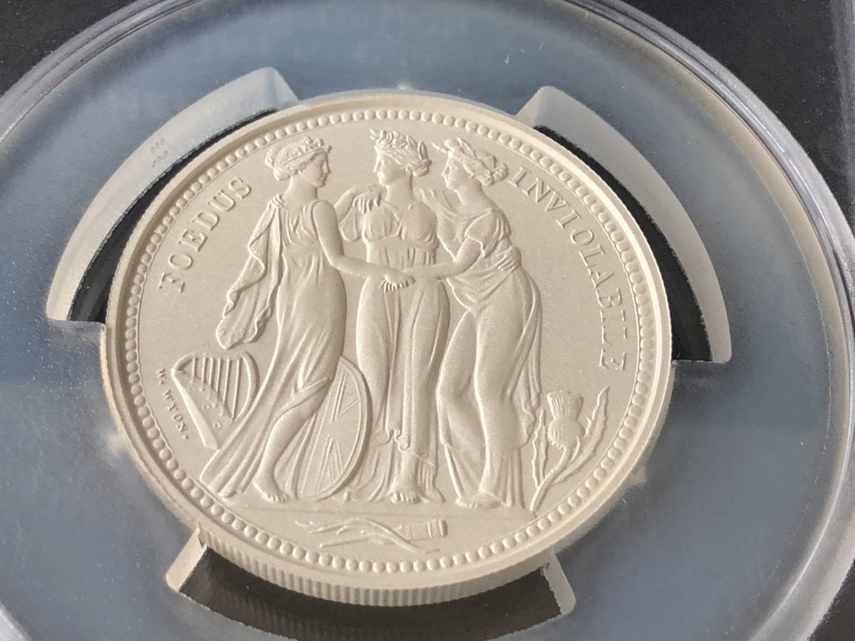 2020年 オルダニー マットプルーフ 銀貨 5ポンドコイン スリーグレイセス エリザベス女王 PCGS PR70 First Strike (No7) 投資資産運用_画像3