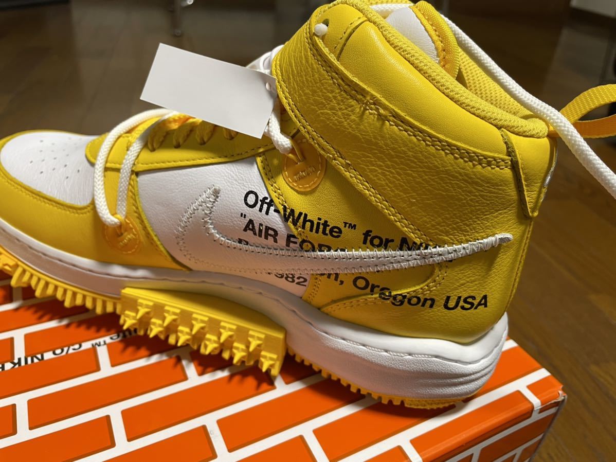 新品 Off-White×NIKE エアフォース1 Mid オフホワイト 27.5cm バーシティメイズ_画像7