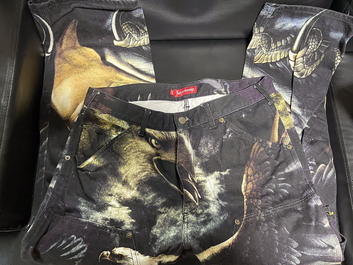 Supreme Eagle Double Knee Denim Painter Pant Black32インチ　シュプリーム イーグル ダブル ニー ペインター パンツ ブラック_画像2