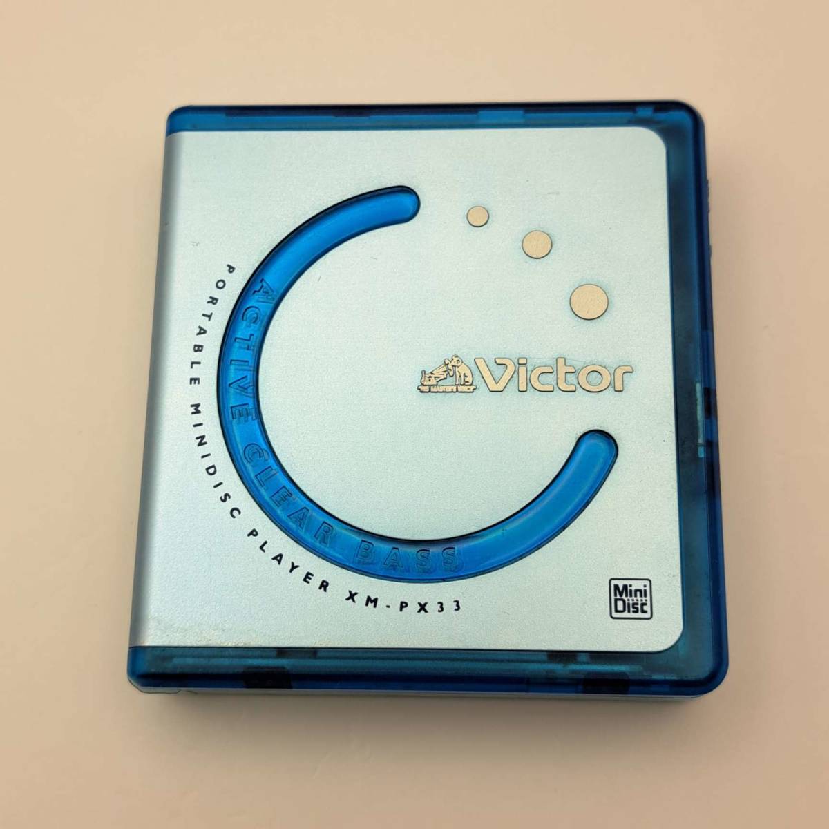 SA53【ジャンク】Victor XM-PX33-A Mint Blue PORTABLE MINIDISC PLAYER MDプレーヤー現状品 動作未確認 ビクター_画像2