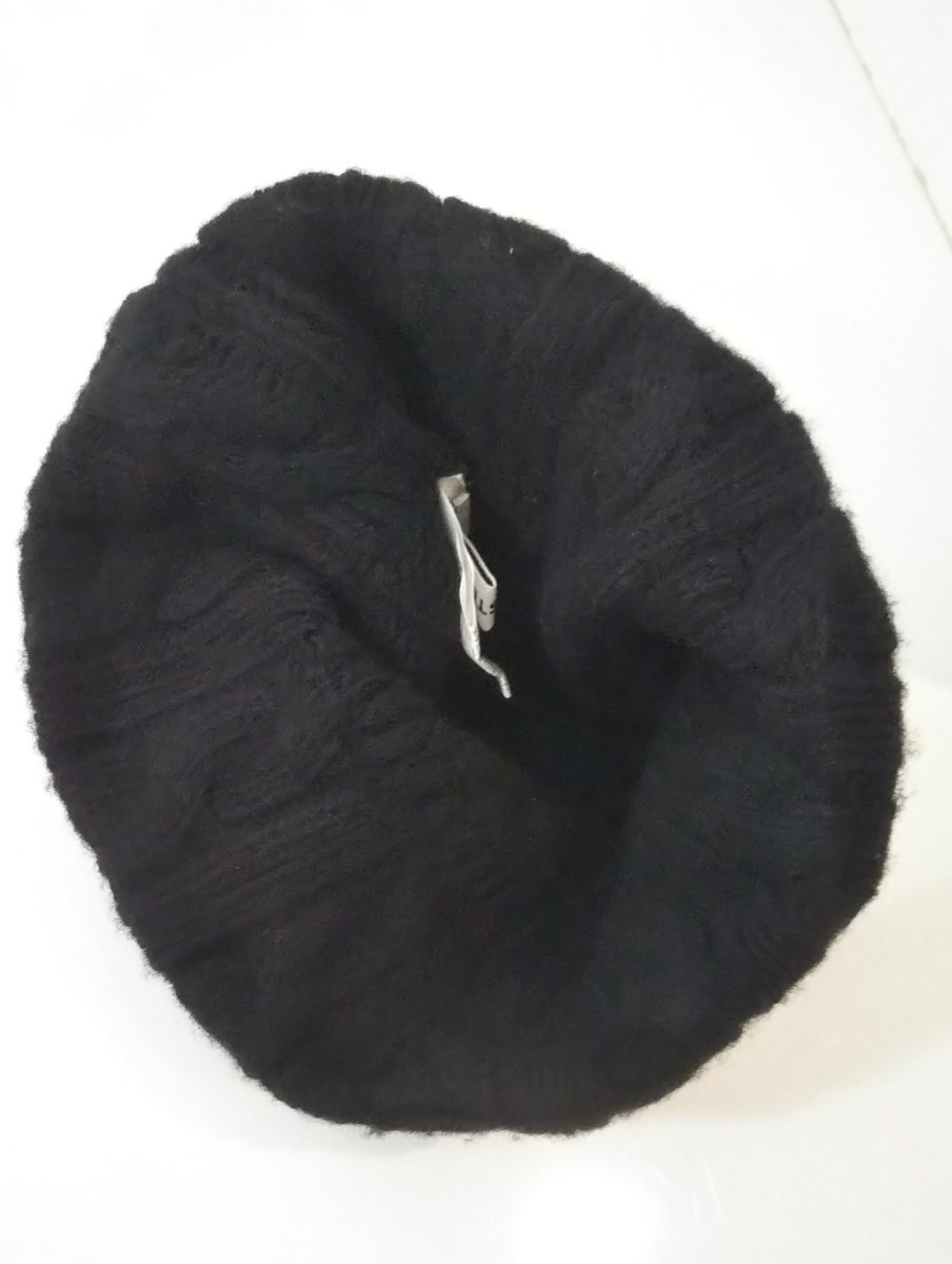 909送料200円 LACOSTE ラコステ ニットキャップ 黒 ブラック フリーサイズ ニット帽 日本製 ケーブル編み 帽子 メンズ レディース_画像7