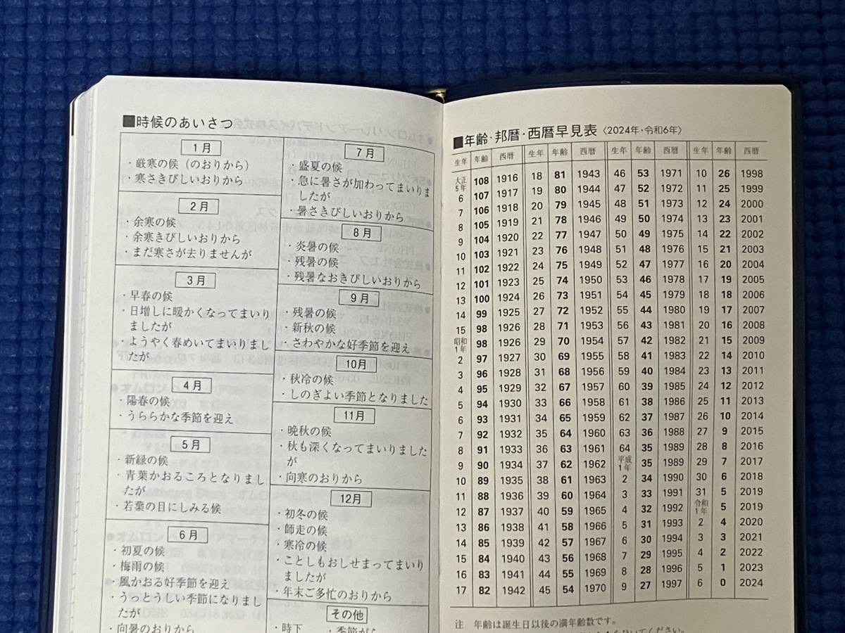 ◆送料安　2024年 令和五年 非売品 新品 未使用 　小型コンパクトビジネス手帳 omron　紺_画像7